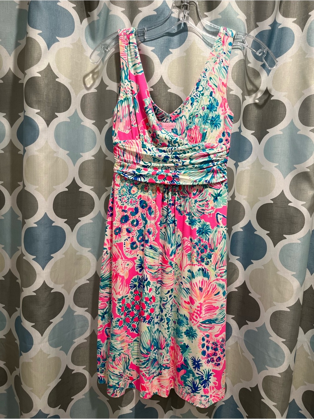 Lilly Pulitzer Pink & Turquoise Floral Sleeveless Dress